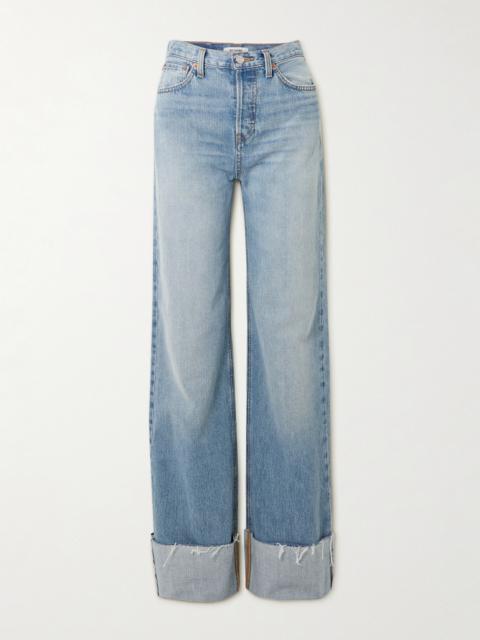 RE/DONE Distressed High-rise Wide-leg Jeans