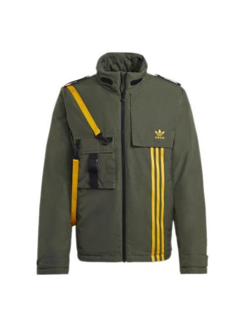 adidas originals Back Large logo Cargo Sports Down Jacket Basic Green GJ6737