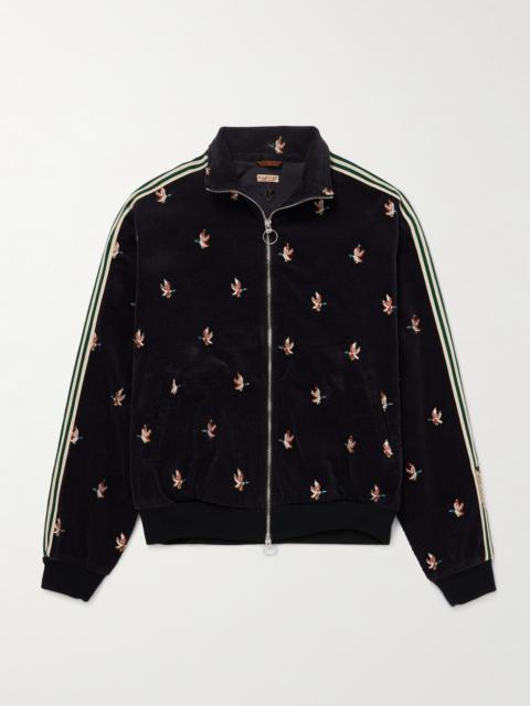 Kapital Striped Webbing-Trimmed Embroidered Cotton-Blend Corduroy Track Jacket