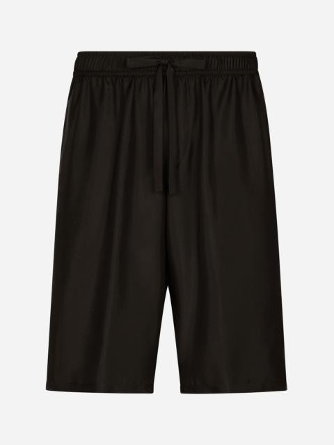 Dolce & Gabbana Embroidered silk jogging shorts