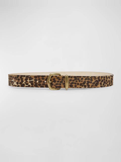 Isabel Marant Dela Cheetah-Print Dyed Calf Belt