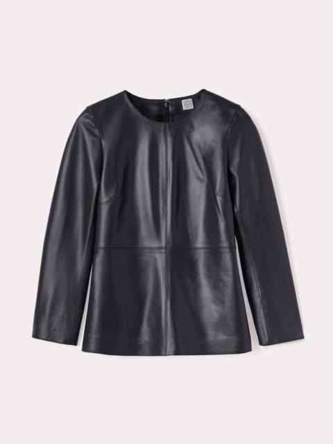 Panelled leather top black