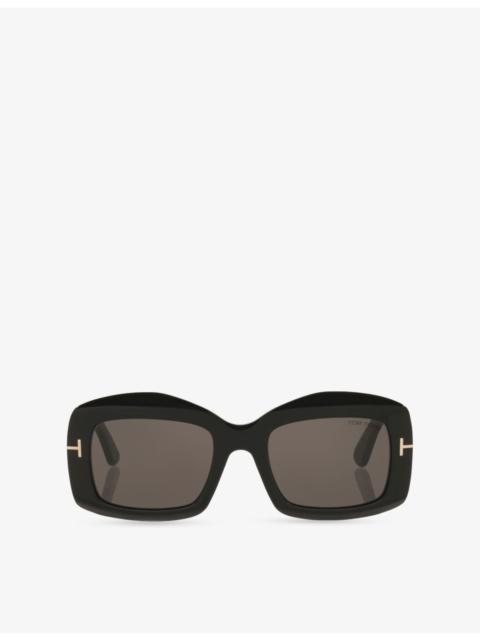 TOM FORD TR001992 Venetia Rectangle-Frame Acetate Sunglasses