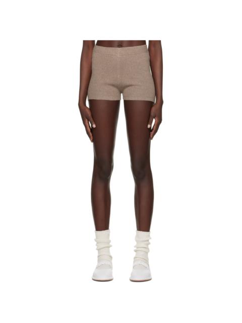 LAUREN MANOOGIAN Taupe Rib Shorts