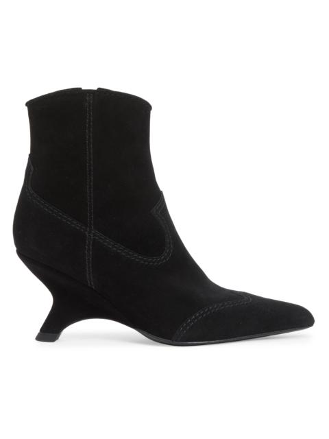 SIMKHAI Women's Shadow 75MM Suede Western Boots - Black
