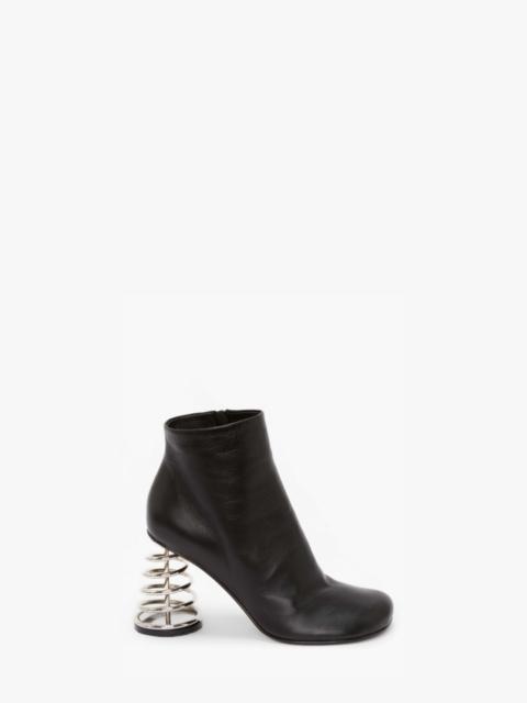 JW Anderson LEATHER SPIRAL HEEL ANKLE BOOT