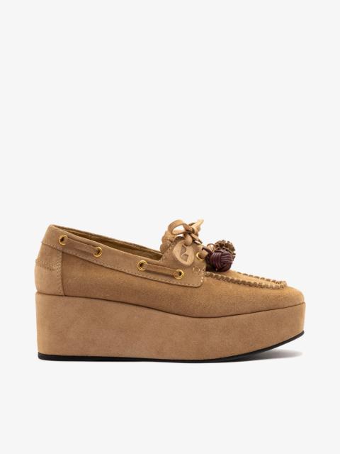 Larroudé Cyprus Flatform Peanut Suede