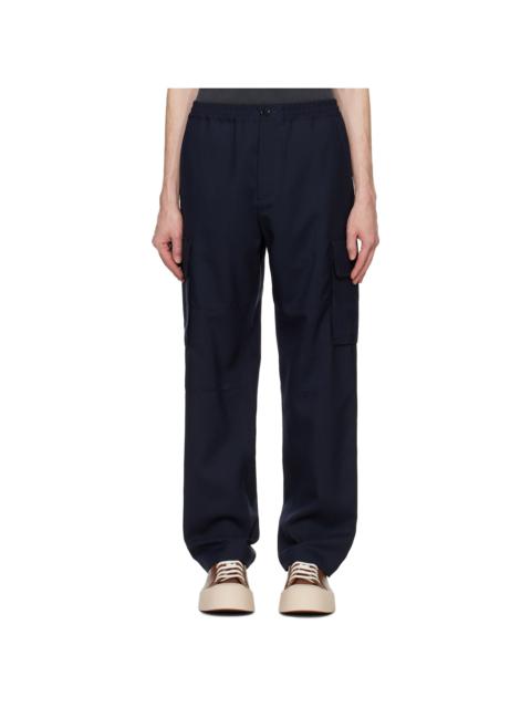 Marni Navy Virgin Wool Cargo Pants