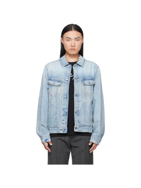 MM6 Maison Margiela Blue Poplin Trim Denim Jacket