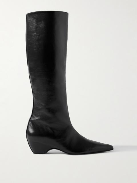KHAITE Sybil Glossed-leather Knee Boots