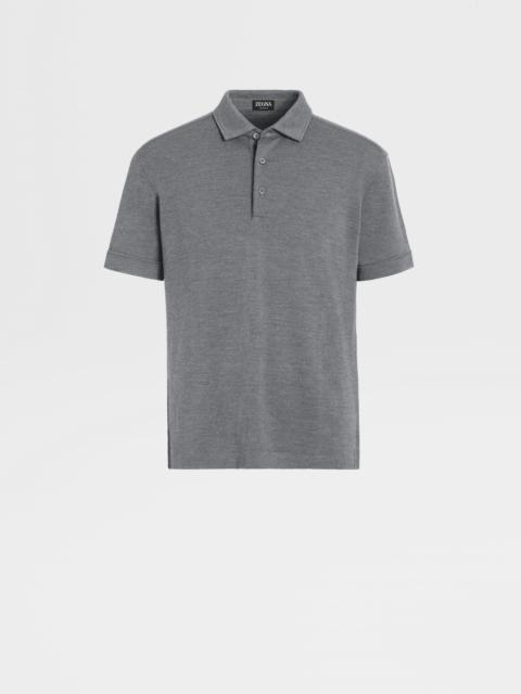 ZEGNA GREY MÉLANGE 12MILMIL12 WOOL POLO SHIRT
