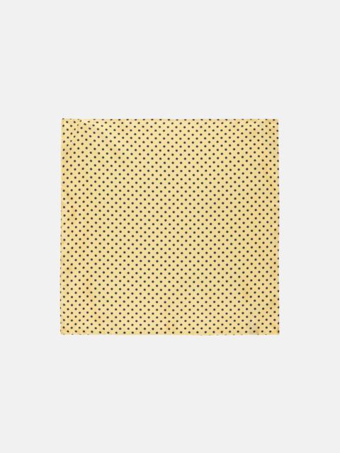 J. PRESS MADE-IN-ITALY YELLOW & NAVY POLKA DOT SILK POCKET SQUARE