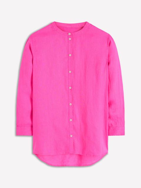 BODEN Longline Linen Shirt-Pop Pansy