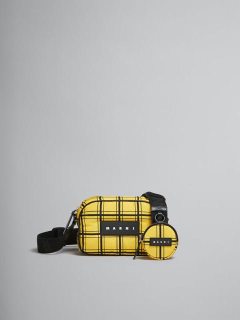 Marni YELLOW CHECKED PUFF CAMERA BAG