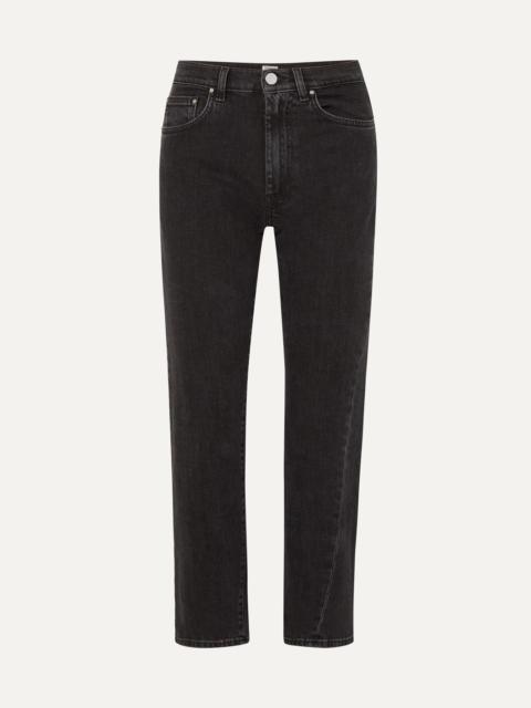 Totême Twisted Seam high-rise straight-leg jeans Black