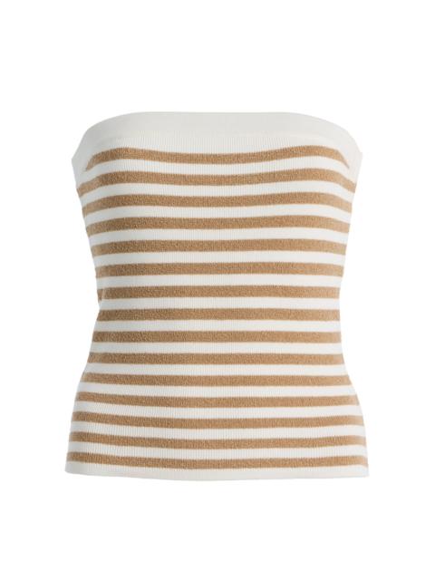 POSSE Exclusive Ari Strapless Striped Knit Top brown