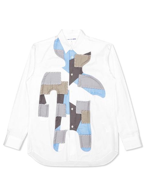 Comme des Garçons SHIRT COMME DES GARCONS SHIRT MENS WOVEN - WHITE/DARK GREY