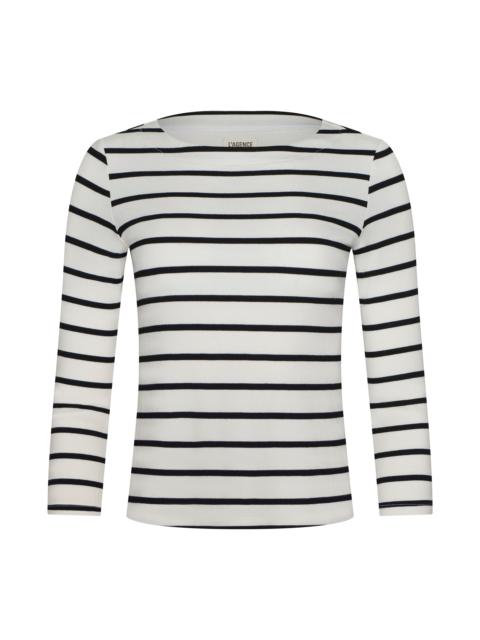 L'AGENCE Lucille Striped Boatneck Top