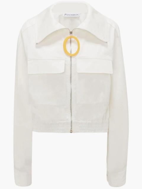 CROPPED ROUND PULLER TRACK JACKET