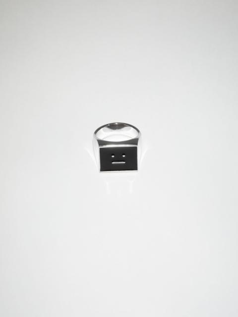 Acne Studios Face logo signet ring - Black