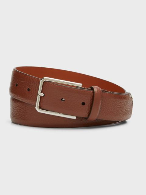 Santoni Men's Grained Leather Belt