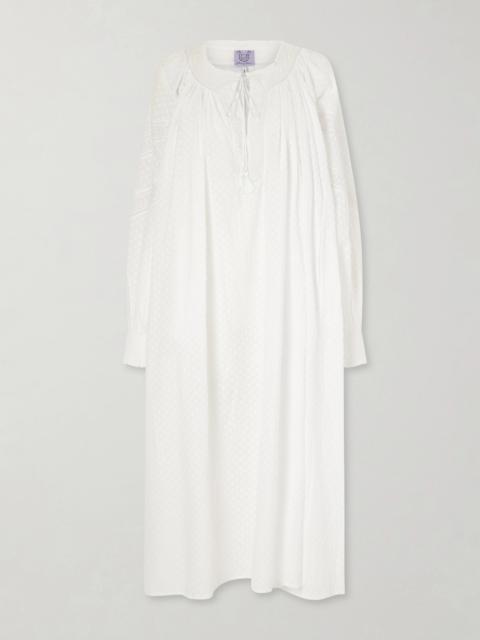 Thierry Colson Vladia Ruffled Embroidered Cotton Maxi Dress
