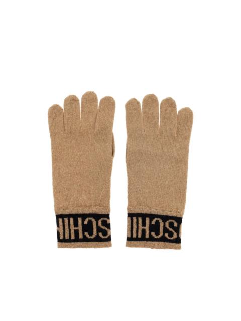 Moschino logo-intarsia gloves