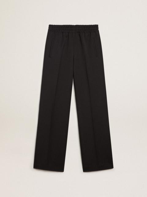 Golden Goose Joggers in dark blue wool gabardine
