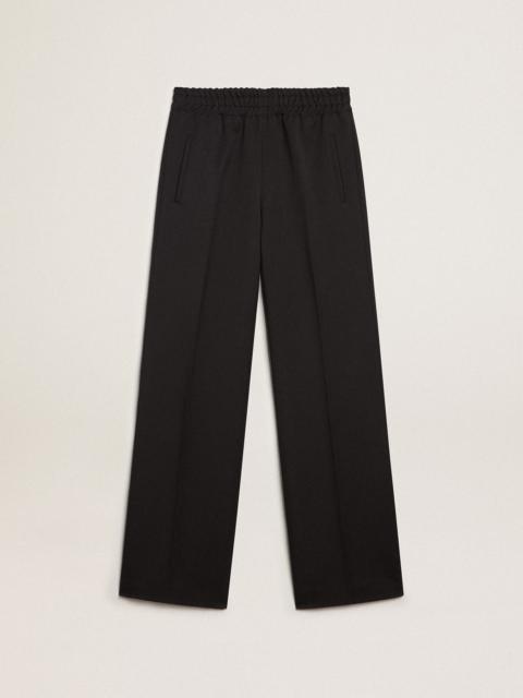 Golden Goose Joggers in dark blue wool gabardine