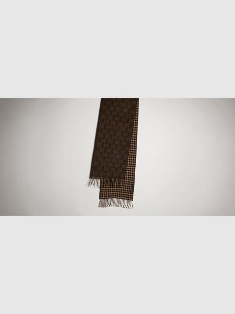 GUCCI Reversible wool cashmere scarf
