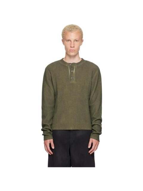 424 Khaki Long-Sleeve Thermal Jersey Henley