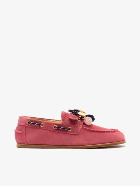 Larroudé Cyprus Boat Shoe Candy Blush Suede