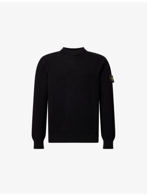 Stone Island Ribbed Compass-Badge Cotton Jumper