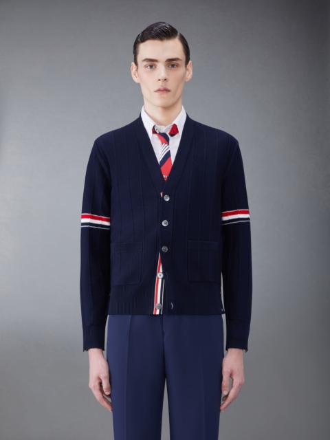 Thom Browne RWB Stripe V-neck cardigan