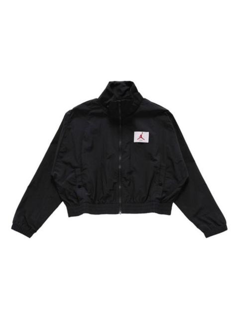 Jordan (WMNS) Air Jordan Logo Printing Casual Sports Jacket Autumn 'Black' CV7800-011