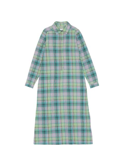 GANNI check-pattern seersucker shirt dress