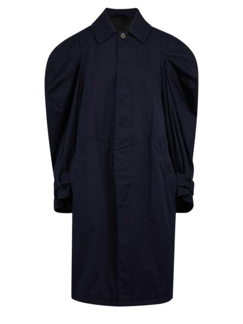 BALENCIAGA 트위스트 퍼프 슬리브 코튼 트렌치 코트