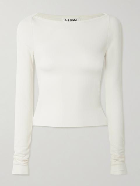 ÉTERNE Cropped Ribbed Stretch-jersey Top