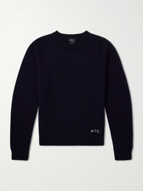 A.P.C. Edmond Logo-Intarsia Wool Sweater