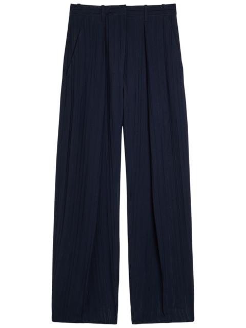 Victoria Beckham Victoria Beckham Striped Straight-leg Chiffon Trousers