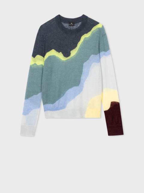 Paul Smith Blue 'Torn Stripe' Mohair-Blend Sweater