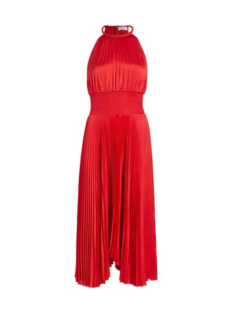 A.L.C. A. L.C. Women's Renzo II Asymmetric Pleated Midi-Dress - Red