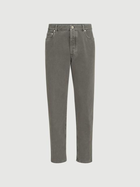 Brunello Cucinelli Garment-dyed denim iconic fit five-pocket trousers