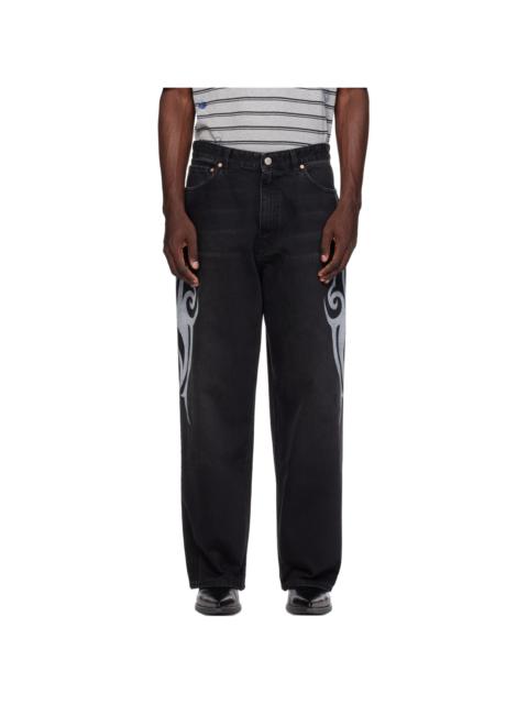 VETEMENTS Black Graffiti Baggy Jeans