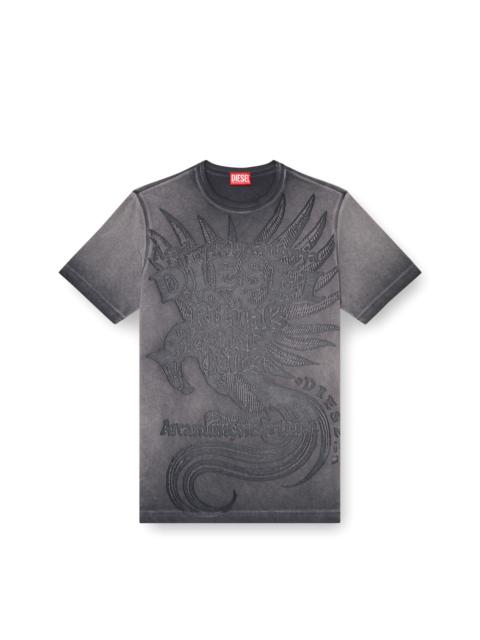 Diesel JERSEY T-SHIRT WITH EMBOSSED GRAPHIC