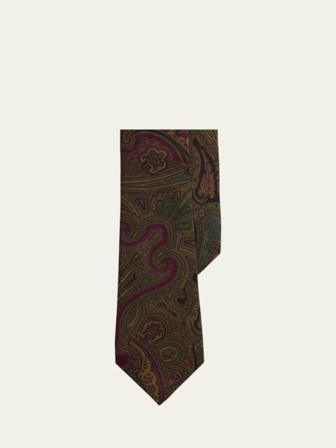 Ralph Lauren Men's Cotton and Cashmere Maxi-Paisley Silk Tie