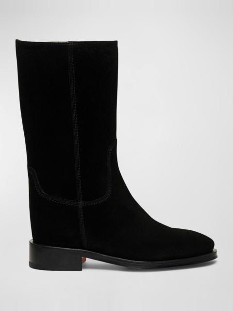 Santoni Fleeces Suede Tall Ranch Boots