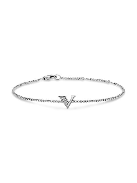 DAVID YURMAN Women's Petite Initial Chain Bracelet in Sterling Silver - Diamond V