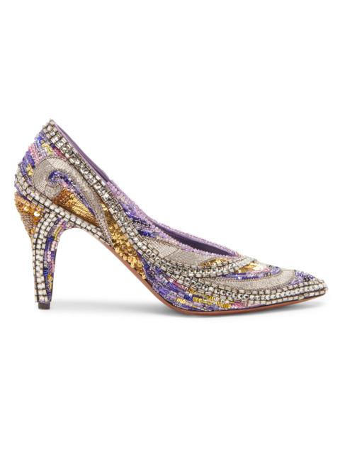 VERSACE Women's 90MM Embellished Point-Toe Pumps - Purple