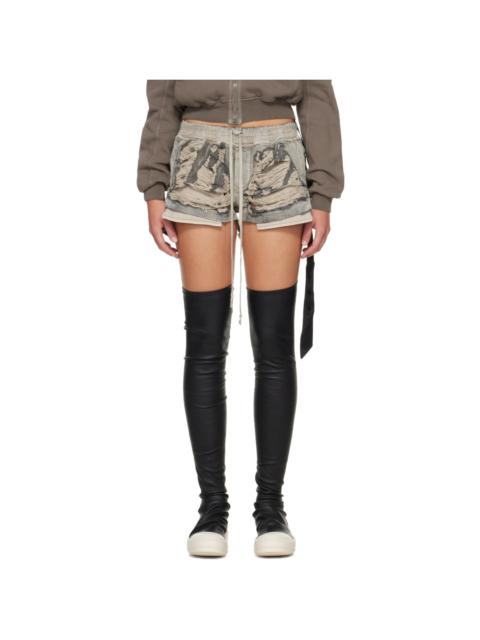 Rick Owens DRKSHDW Blue Tower Fog Boxers Denim Shorts